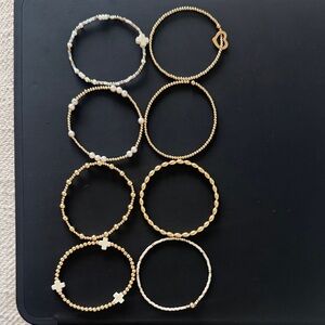 Enewton Gold and White Beaded Bracelet Set